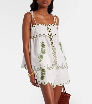 Broderie anglaise cutout linen top | Farm Rio