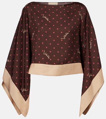 Printed silk twill top | Valentino