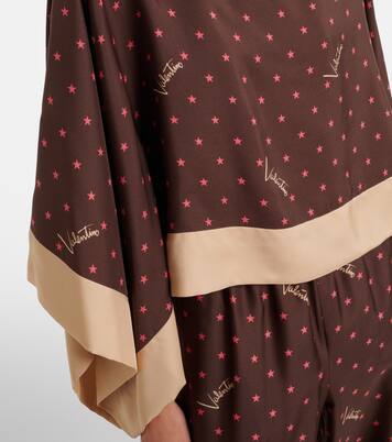 Printed silk twill top | Valentino