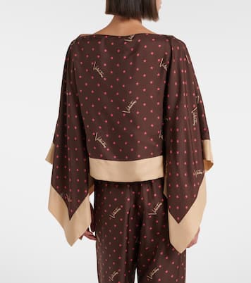 Printed silk twill top | Valentino