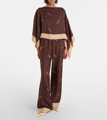 Printed silk twill top | Valentino