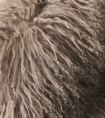 Shearling and linen cushion | Maison de Vacances