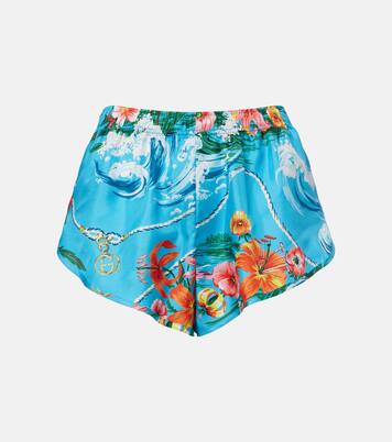 Floral silk twill shorts | Gucci