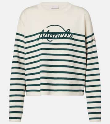 Embroidered striped virgin wool sweater | Moncler