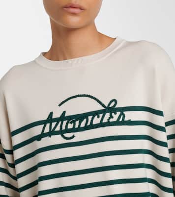 Embroidered striped virgin wool sweater | Moncler