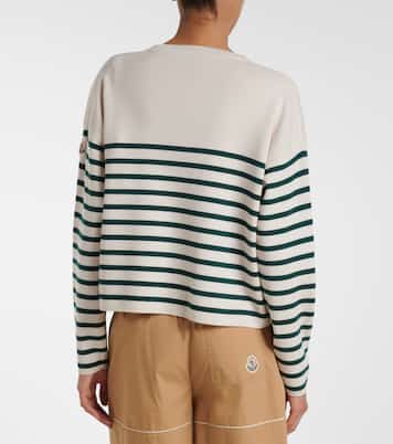 Embroidered striped virgin wool sweater | Moncler