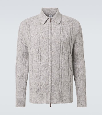 Wool, alpaca and silk-blend zip-up cardigan | Eleventy