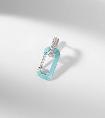 Einzelner Ohrring Chiara Small aus 18kt Weißgold mit Diamanten | Eéra