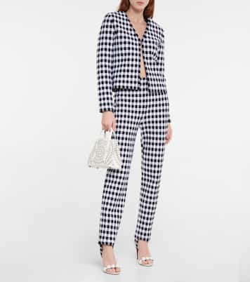 High-rise checked stirrup pants | Alaïa
