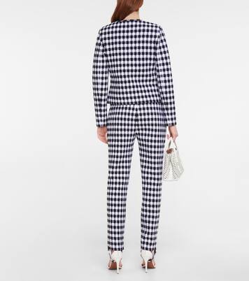 High-rise checked stirrup pants | Alaïa