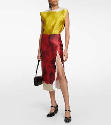 Sleeveless silk-blend blouse | Prada