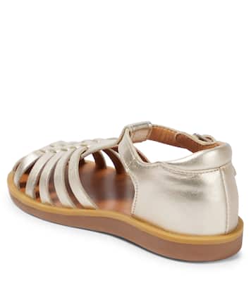 Poppy Pitti metallic leather sandals | Pom d'Api