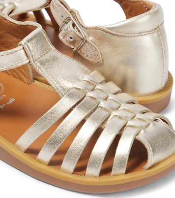 Poppy Pitti metallic leather sandals | Pom d'Api