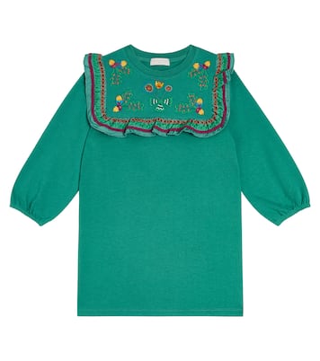 Embroidered cotton jersey dress | Stella McCartney Kids