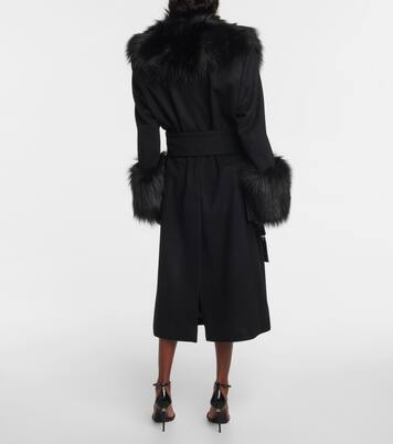 Cappotto in lana e cashmere con pelliccia sintetica | Dolce&Gabbana