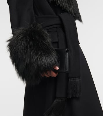 Cappotto in lana e cashmere con pelliccia sintetica | Dolce&Gabbana