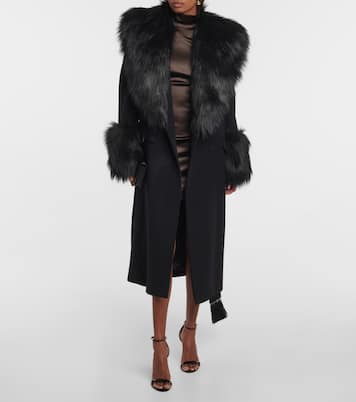 Cappotto in lana e cashmere con pelliccia sintetica | Dolce&Gabbana