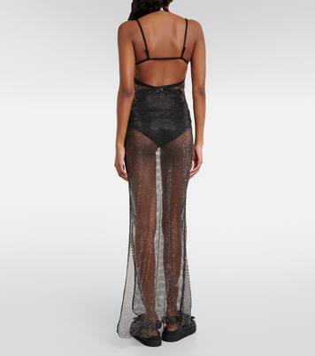 Maxikleid Inaya aus Mesh mit Kristallen | Simkhai