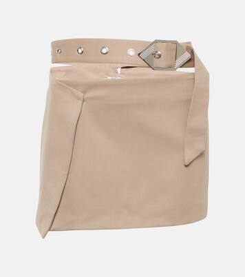 Falda envolvente de gabardina de lana virgen | The Attico