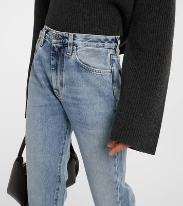 Jeans rectos Twisted Seam de tiro medio | Toteme