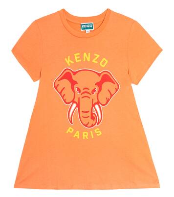 Printed cotton jersey T-shirt dress | Kenzo Kids