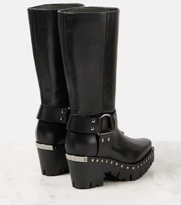 Quinn 75 studded leather biker boots | Jimmy Choo