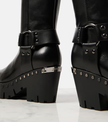 Quinn 75 studded leather biker boots | Jimmy Choo