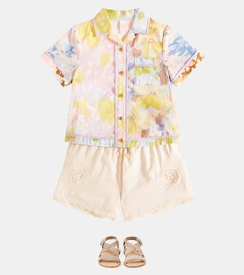 Halliday embroidered cotton shorts | Zimmermann Kids