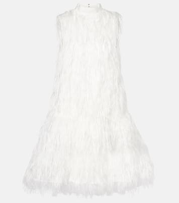 Bridal Minikleid Odette aus Seide mit Federn | Roksanda