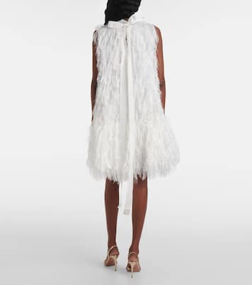 Bridal Minikleid Odette aus Seide mit Federn | Roksanda