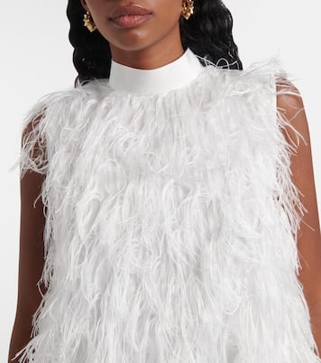 Bridal Minikleid Odette aus Seide mit Federn | Roksanda