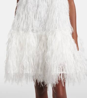 Bridal Minikleid Odette aus Seide mit Federn | Roksanda