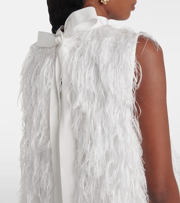 Bridal Minikleid Odette aus Seide mit Federn | Roksanda