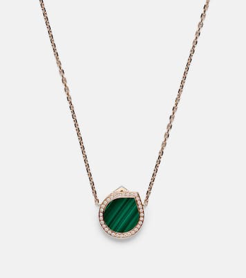 Antifer 18kt rose gold pendant necklace with malachite and diamonds | Repossi