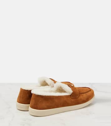 Saint Tropez shearling-lined suede loafers | Prada