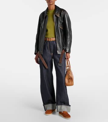 Saint Tropez shearling-lined suede loafers | Prada