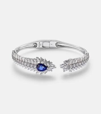 Bracciale Reign Supreme in oro bianco 18kt con diamanti e zaffiri | Yeprem