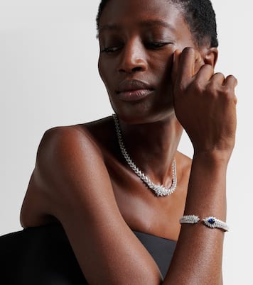 Bracciale Reign Supreme in oro bianco 18kt con diamanti e zaffiri | Yeprem