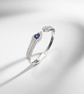 Bracciale Reign Supreme in oro bianco 18kt con diamanti e zaffiri | Yeprem