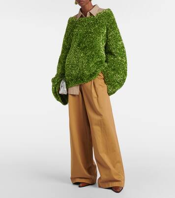 Pull oversize en lamé | Dries Van Noten