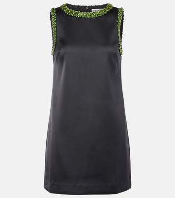 Embellished satin minidress | Self-Portrait