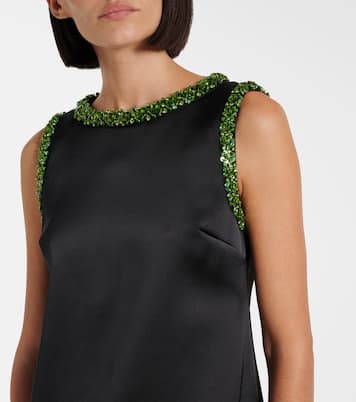 Embellished satin minidress | Self-Portrait