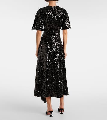 Maxikleid aus Samt mit Pailletten | Ganni