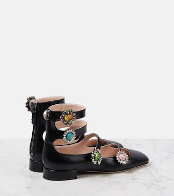 Verzierte Ballerinas Preshoes aus Leder  | Valentino Garavani