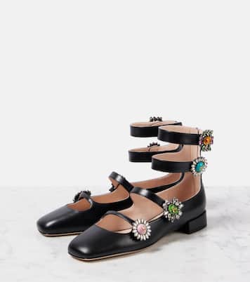 Verzierte Ballerinas Preshoes aus Leder  | Valentino Garavani
