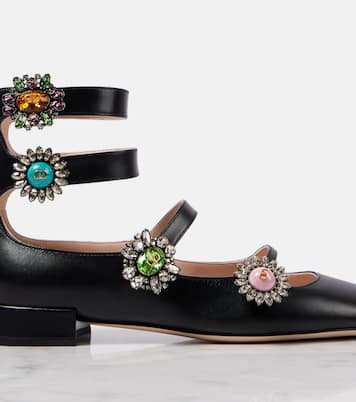 Verzierte Ballerinas Preshoes aus Leder  | Valentino Garavani