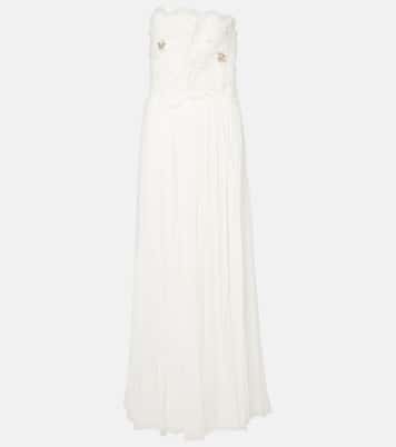 Adamaris embellished floral strapless gown | Costarellos