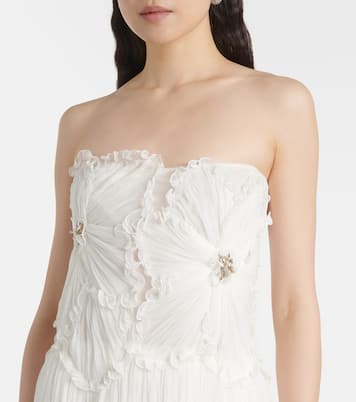 Adamaris embellished floral strapless gown | Costarellos