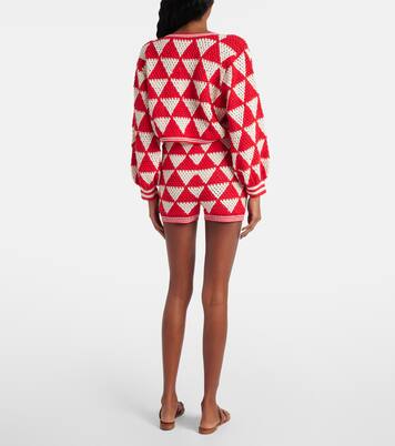 High-Rise Shorts Malia aus Häkelstrick | Anna Kosturova