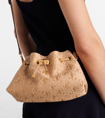 Bon Bon Small raffia bucket bag | Jimmy Choo